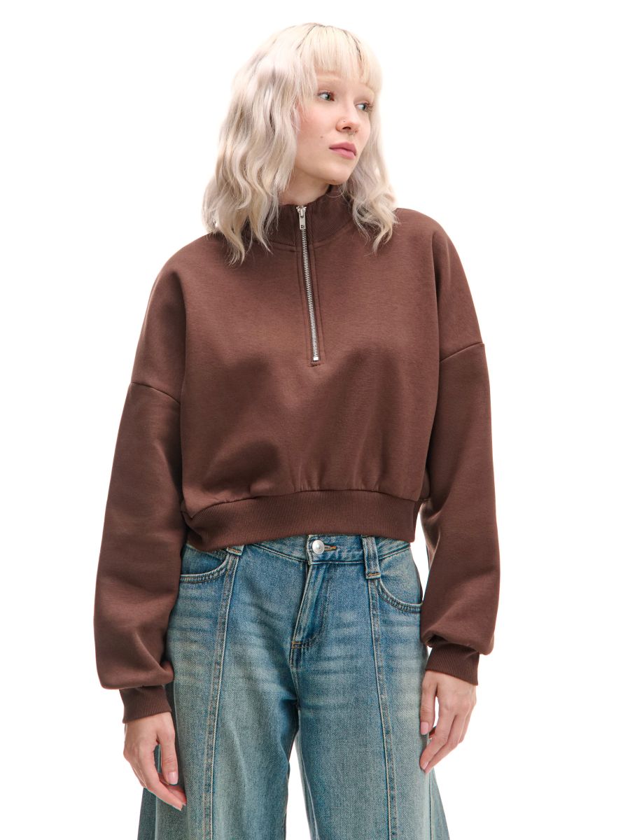 Brązowa bluza ze stójką