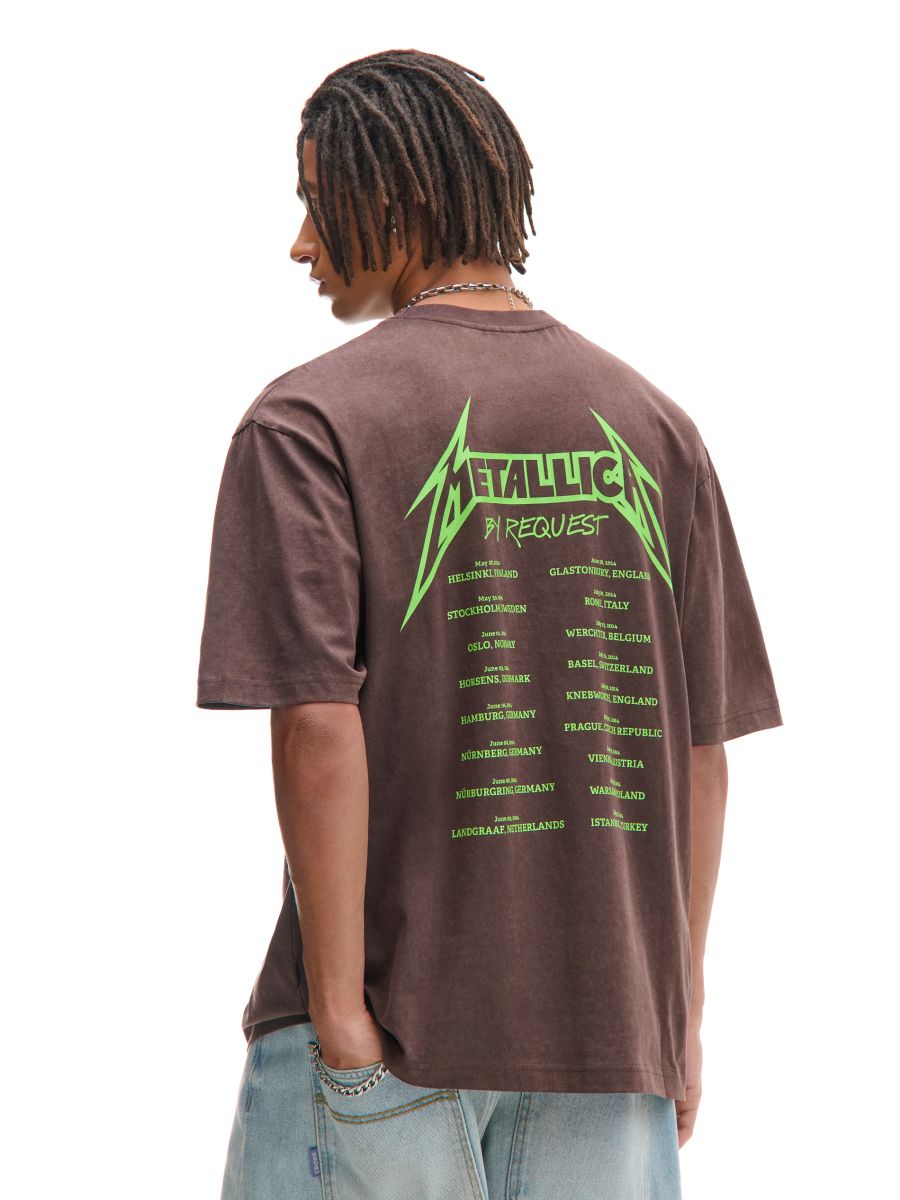 Brązowy T-shirt z nadrukiem Metallica