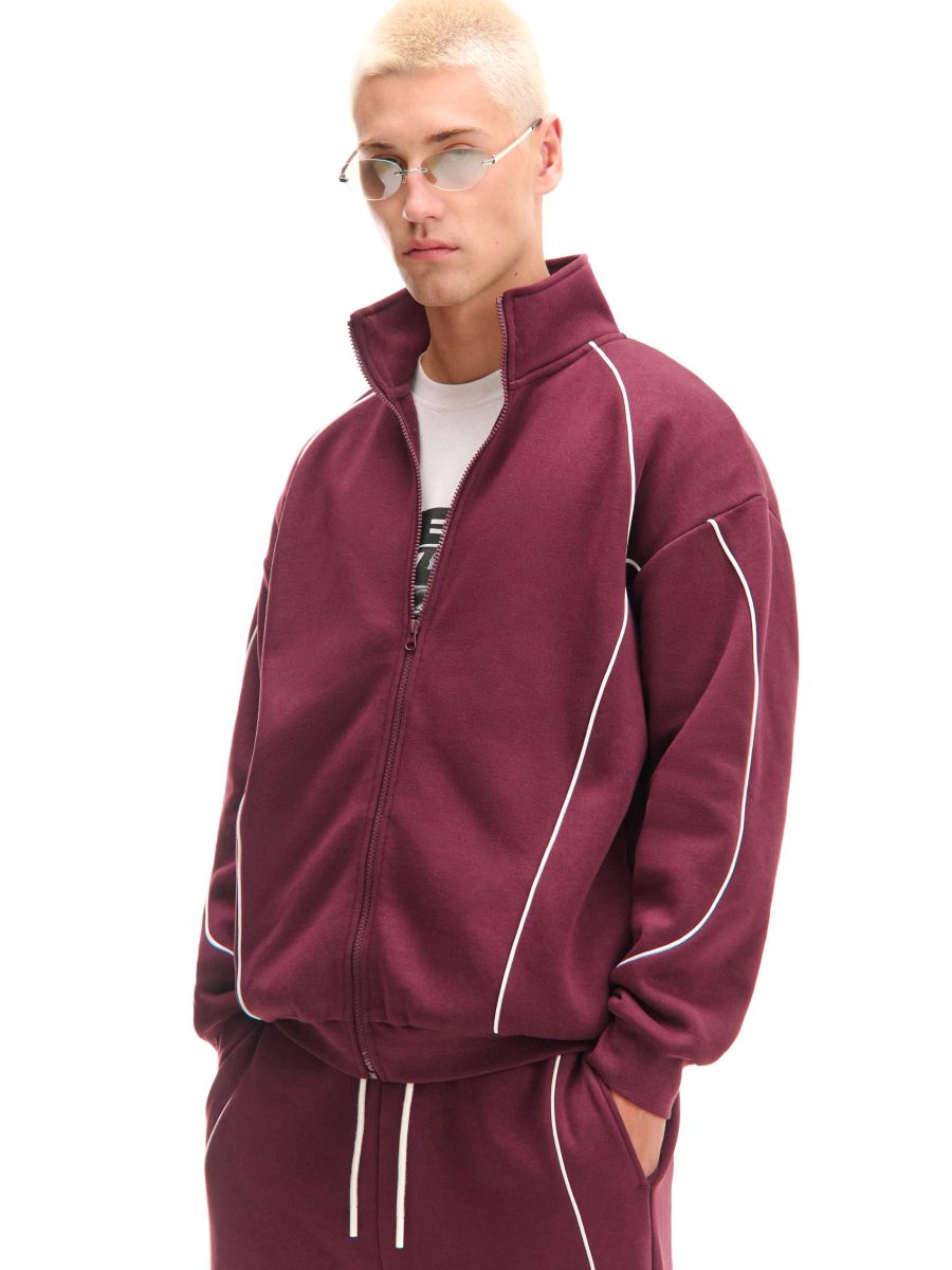 Bordowa rozpinana bluza