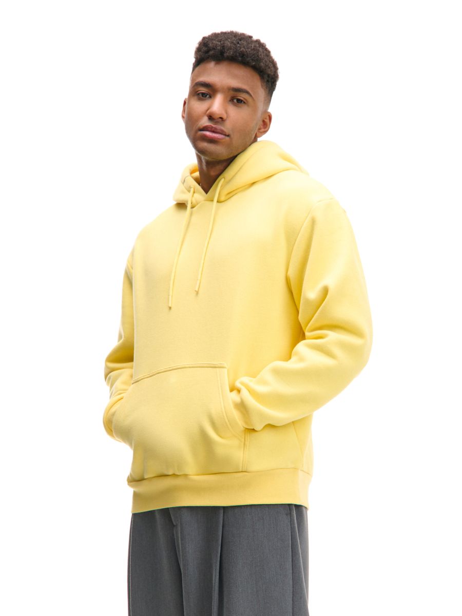 Żółta bluza regular z kapturem