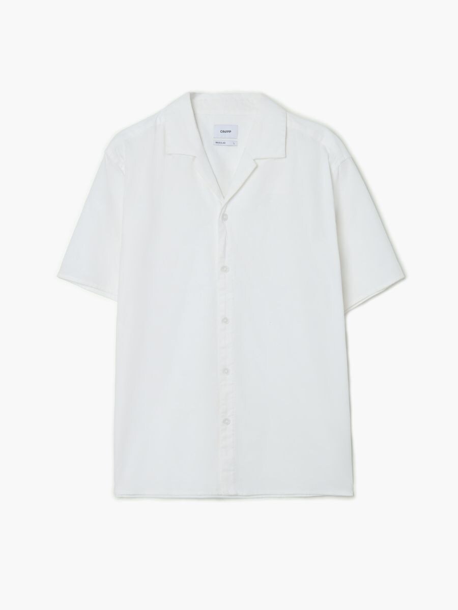 Camisa en mezcla de lino Color Blanco - CROPP - 034HY-00X