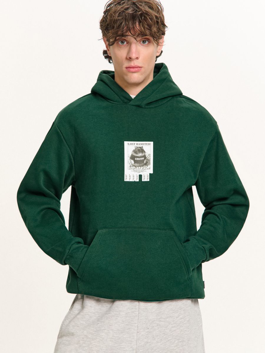 Mikina s kapucňou a potlačou