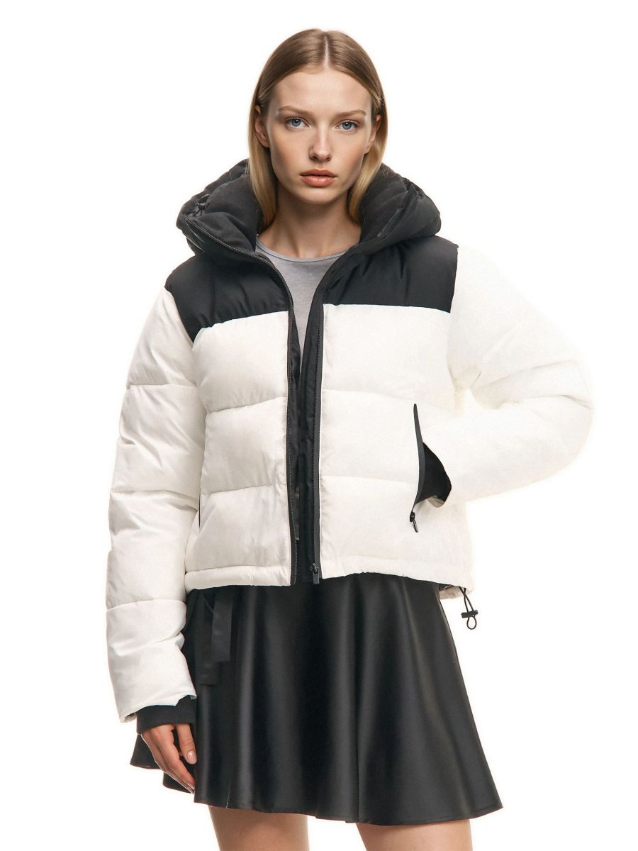 Geacă matlasată bufantă cu glugă