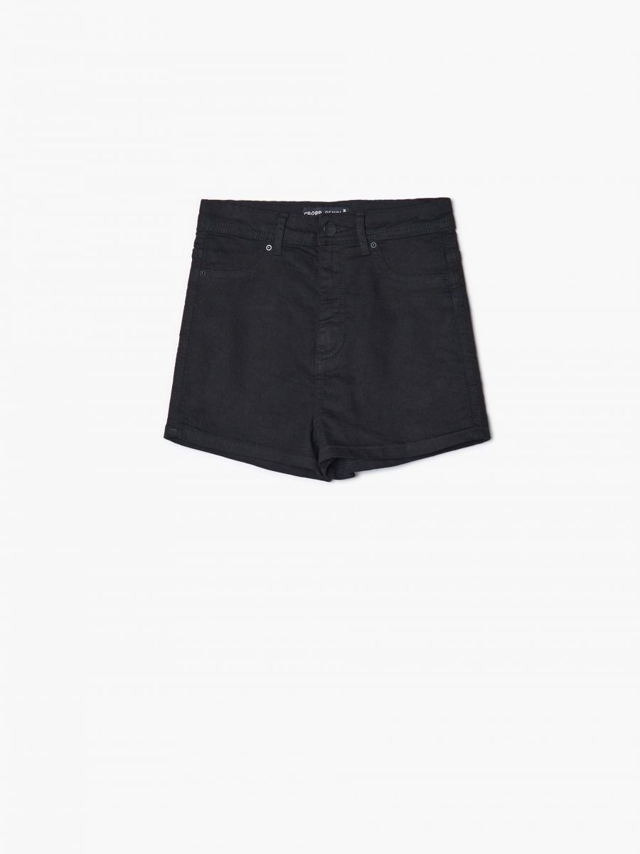 Pantalón corto negro alto, CROPP, 1109K-99J