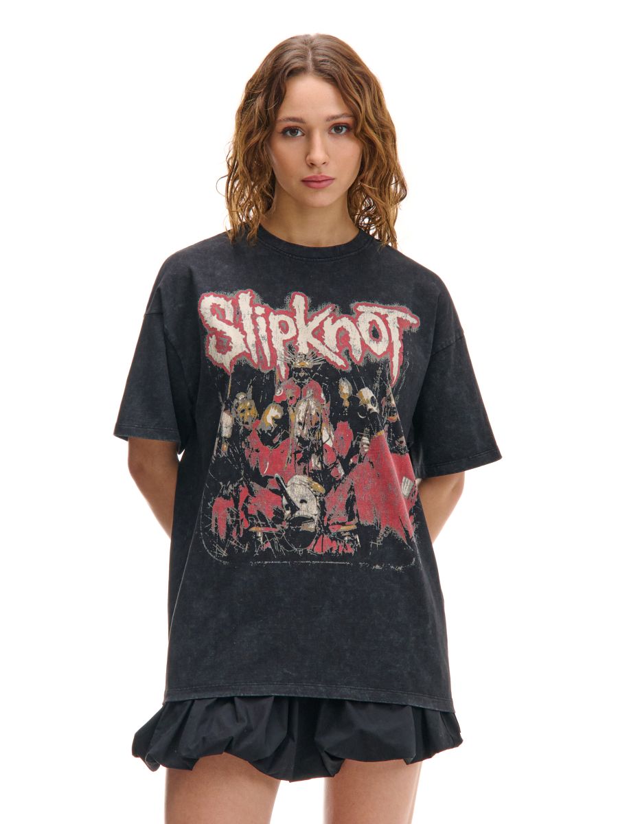 Čierne tričko s potlačou Slipknot