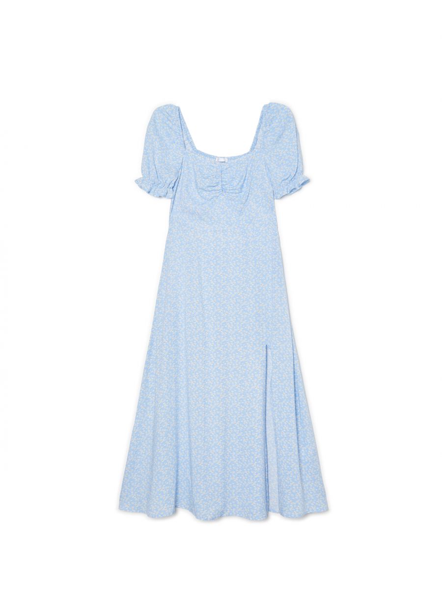 Niebieska sukienka midi w kwiaty, CROPP, 1434S-55M