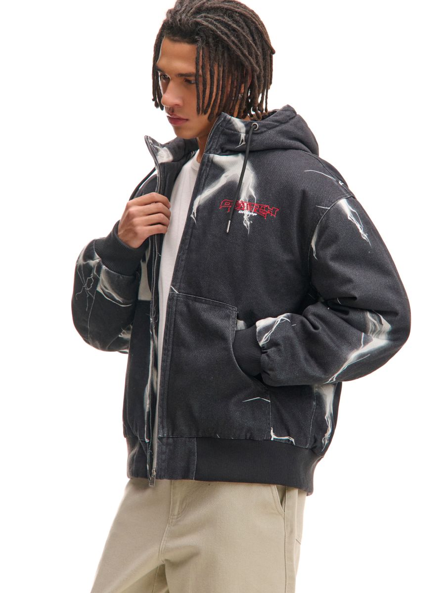 Kurtka bomber z nadrukiem piorunów