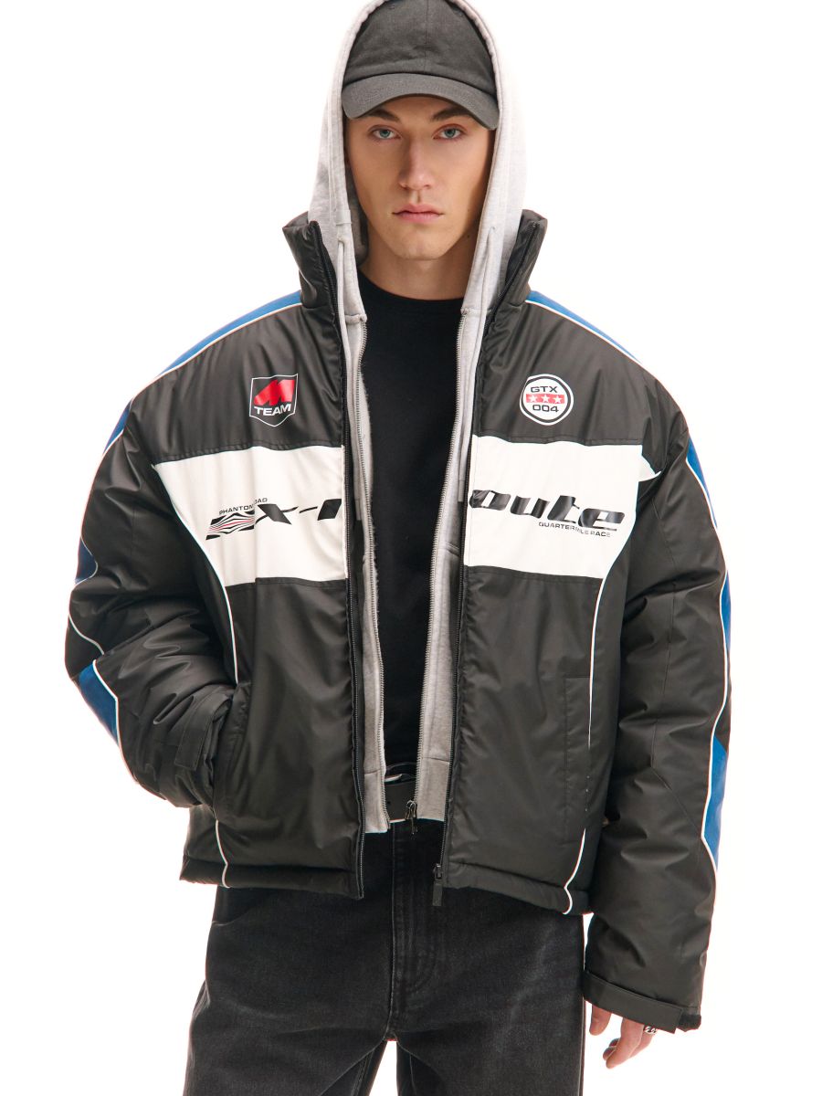 Racingowa kurtka puffer ze stójką