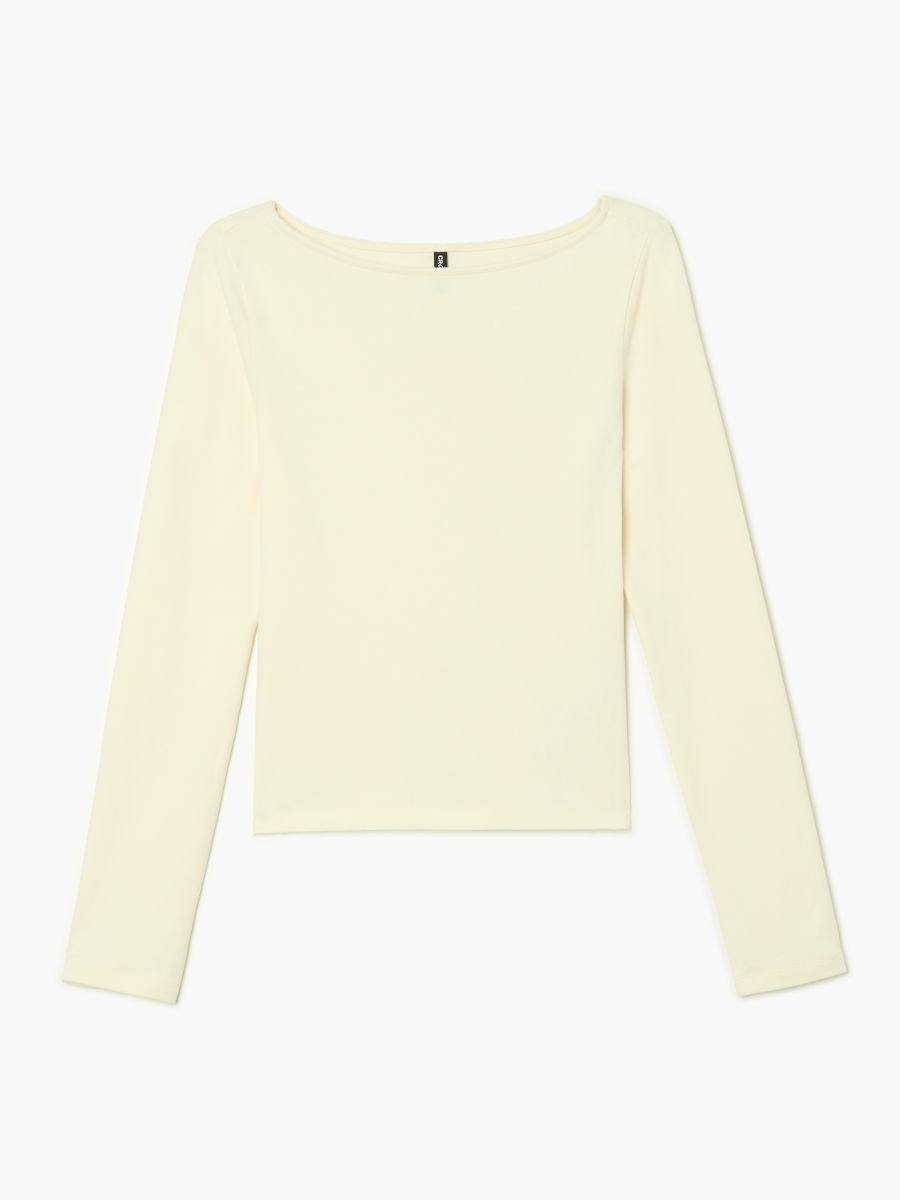 Kremowa koszulka longsleeve