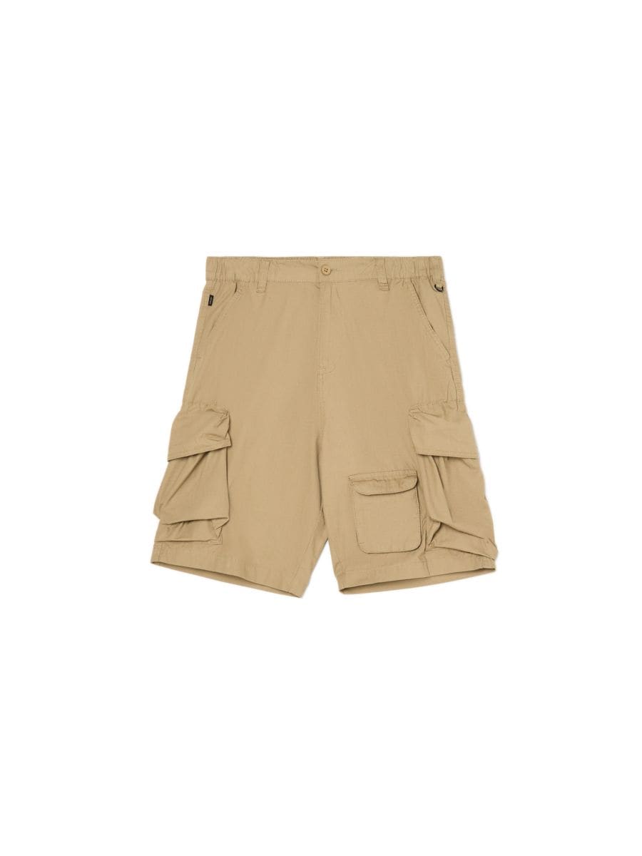 【BAON】[unisex] Banding Nylon String Crop Bermuda Cargo PT Sprane spodenki z kieszeniami cargo - CROPP - 374DE-90X