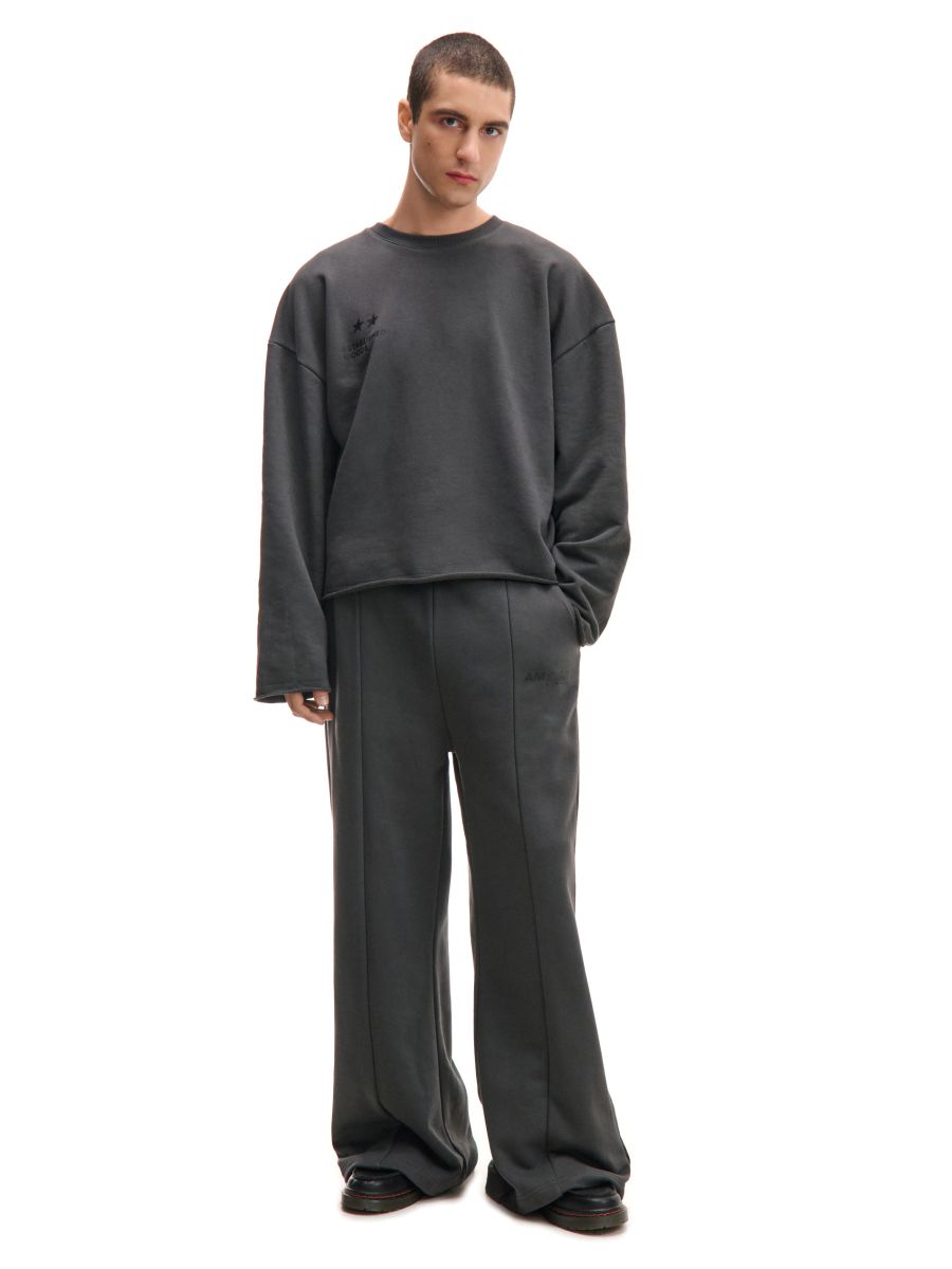 Szare dresy wide leg