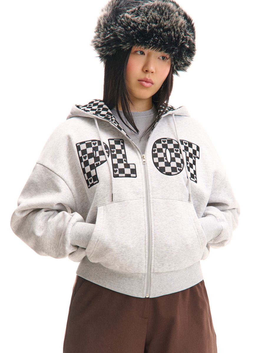 Суитшър с цип с качулка