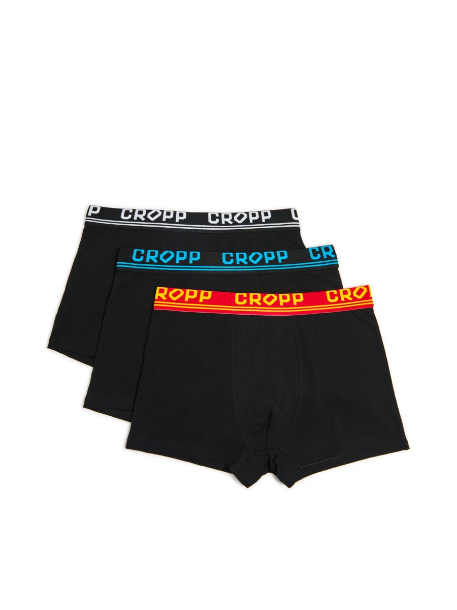3 pack bokserek z kolorową gumą w pasie