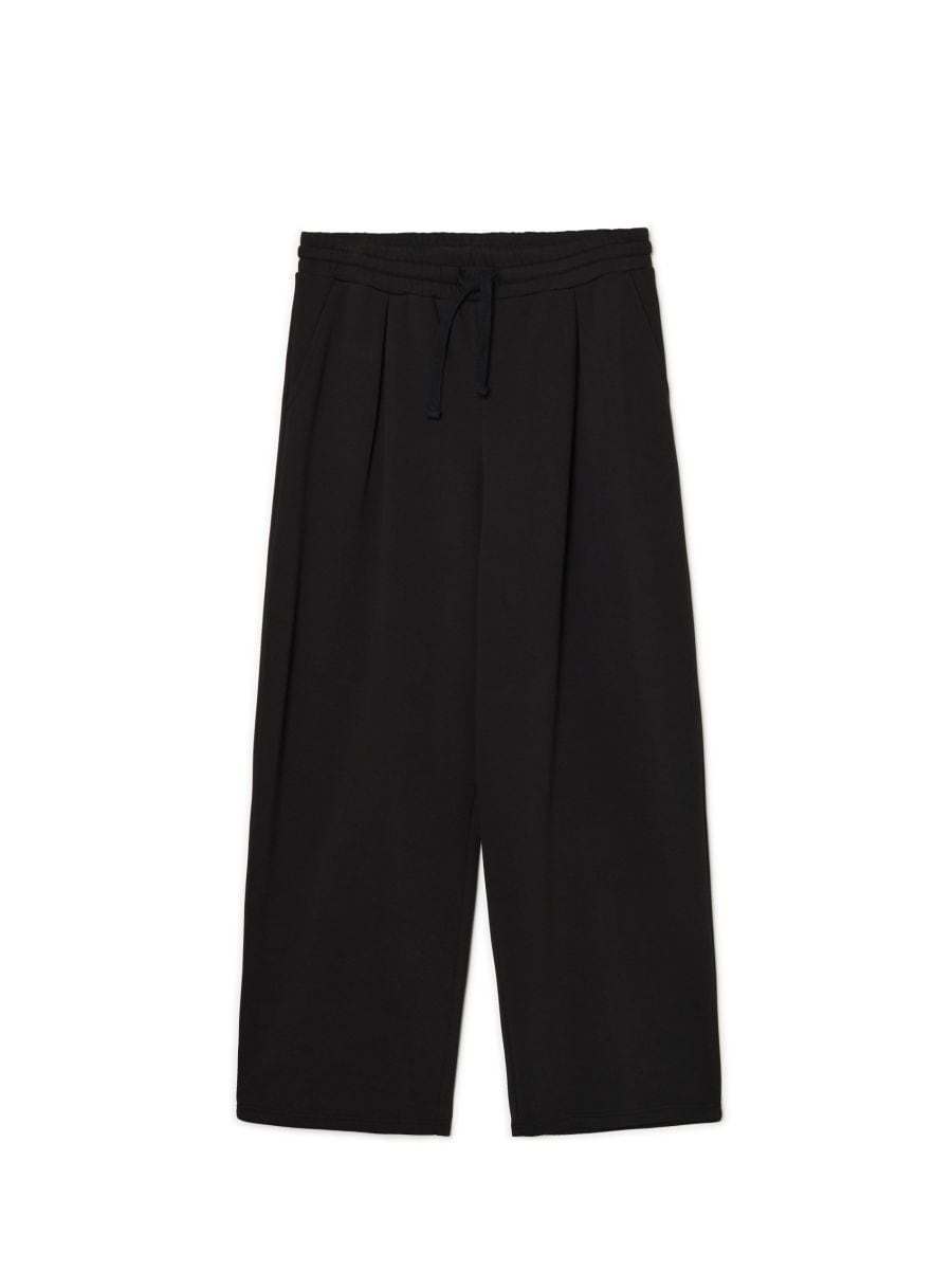 Surkana pantalone wide leg donna misto modal nero main image 1