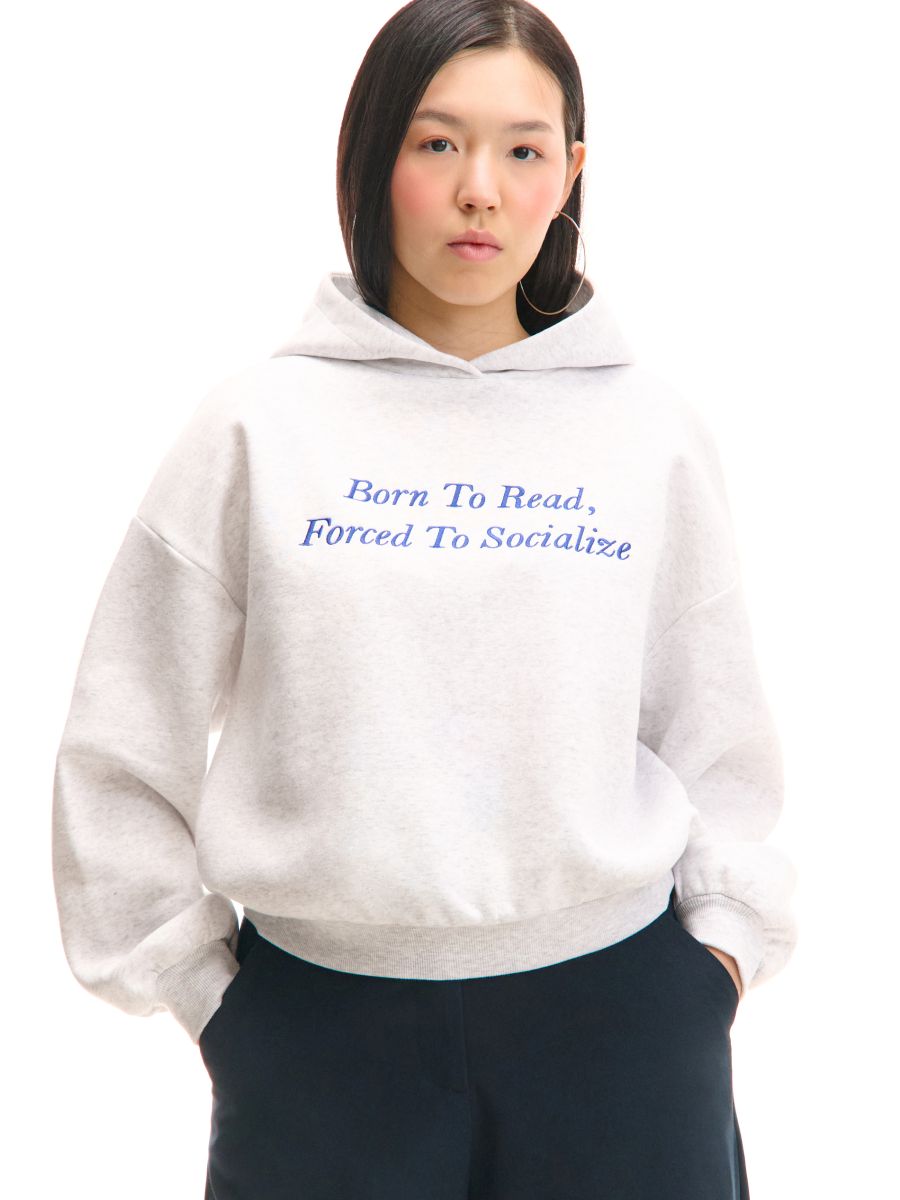 Суитшърт с качулка и надпис