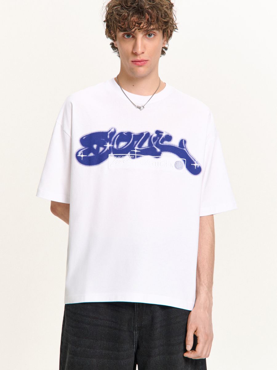 Biela tričko s potlačou