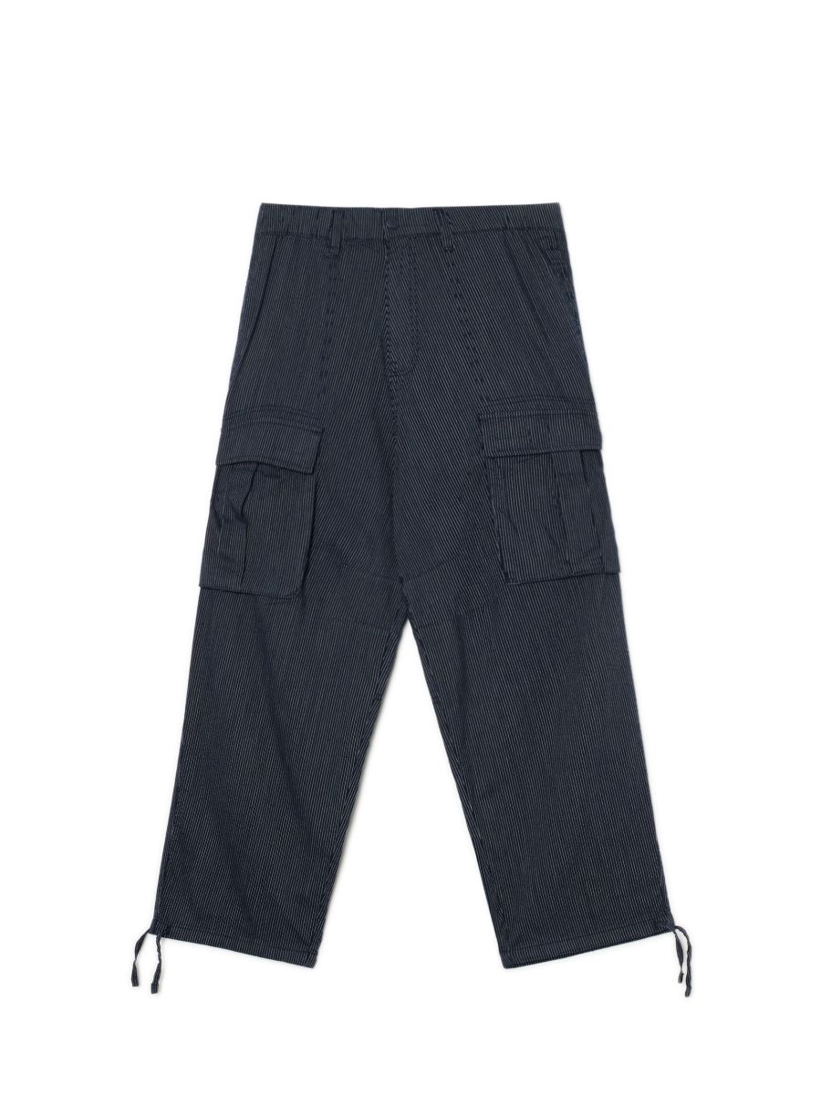 Granatowe spodnie baggy z wiskozą