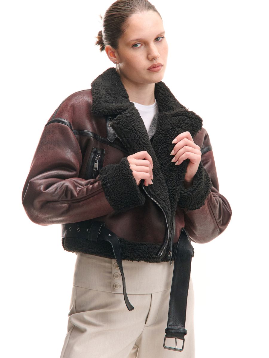 Koženková motorkářská bunda