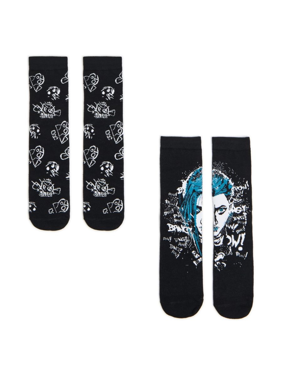 2 pack șosete cu imprimeu Jinx Acane Culoare negru - CROPP - 519FY-99X