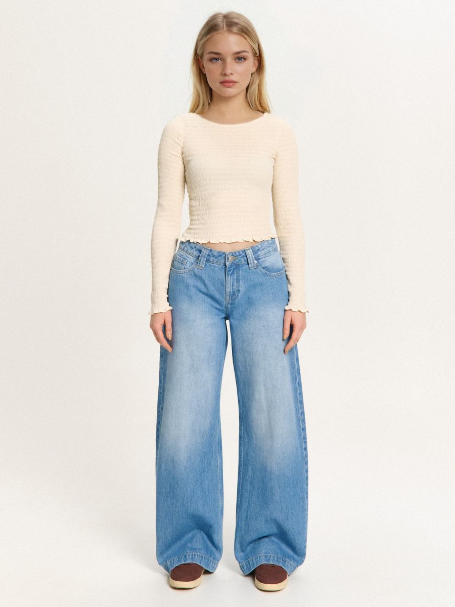 Vintage jeansy z efektem sprania