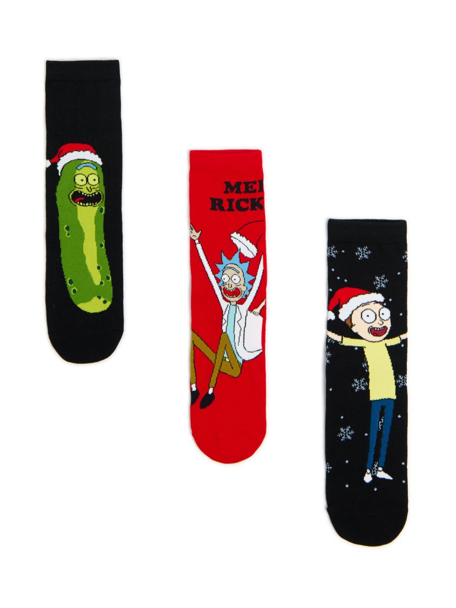 3 чифта коледни чорапи Rick and Morty