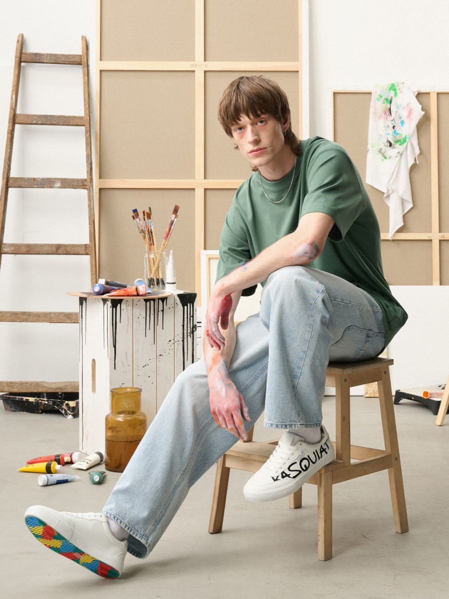 Białe trampki Basquiat