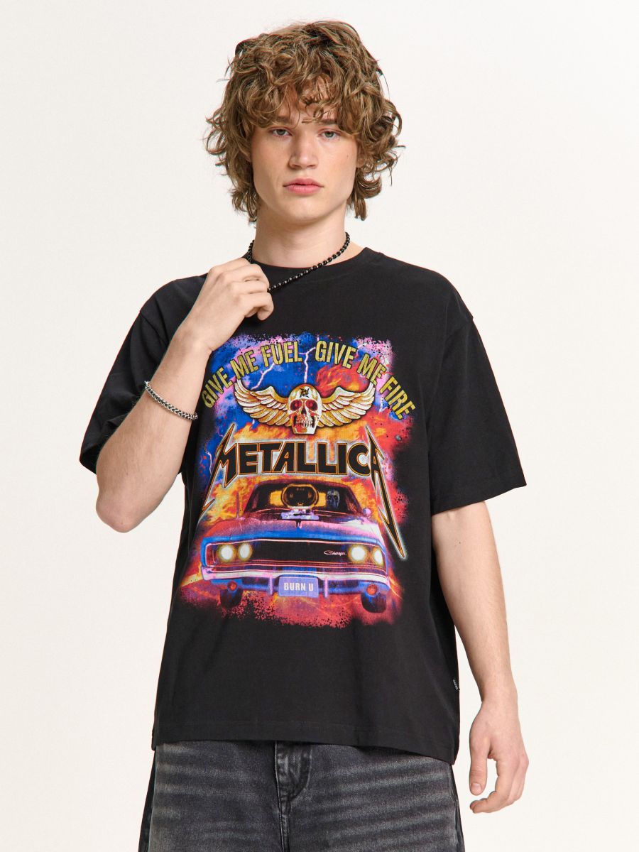 Tricou negru cu imprimeu Metallica