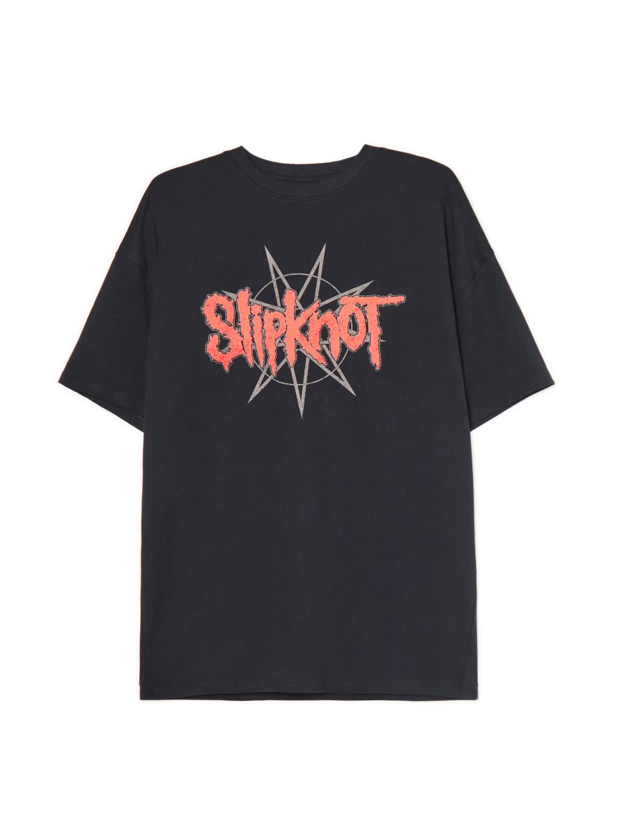 Must trükkpildiga T-särk Slipknot