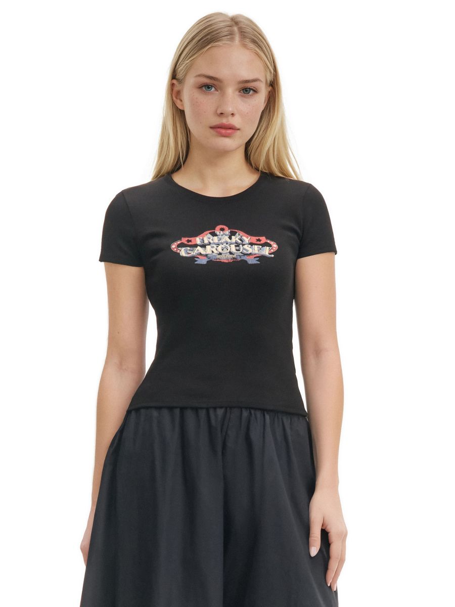 Черна тениска с принт