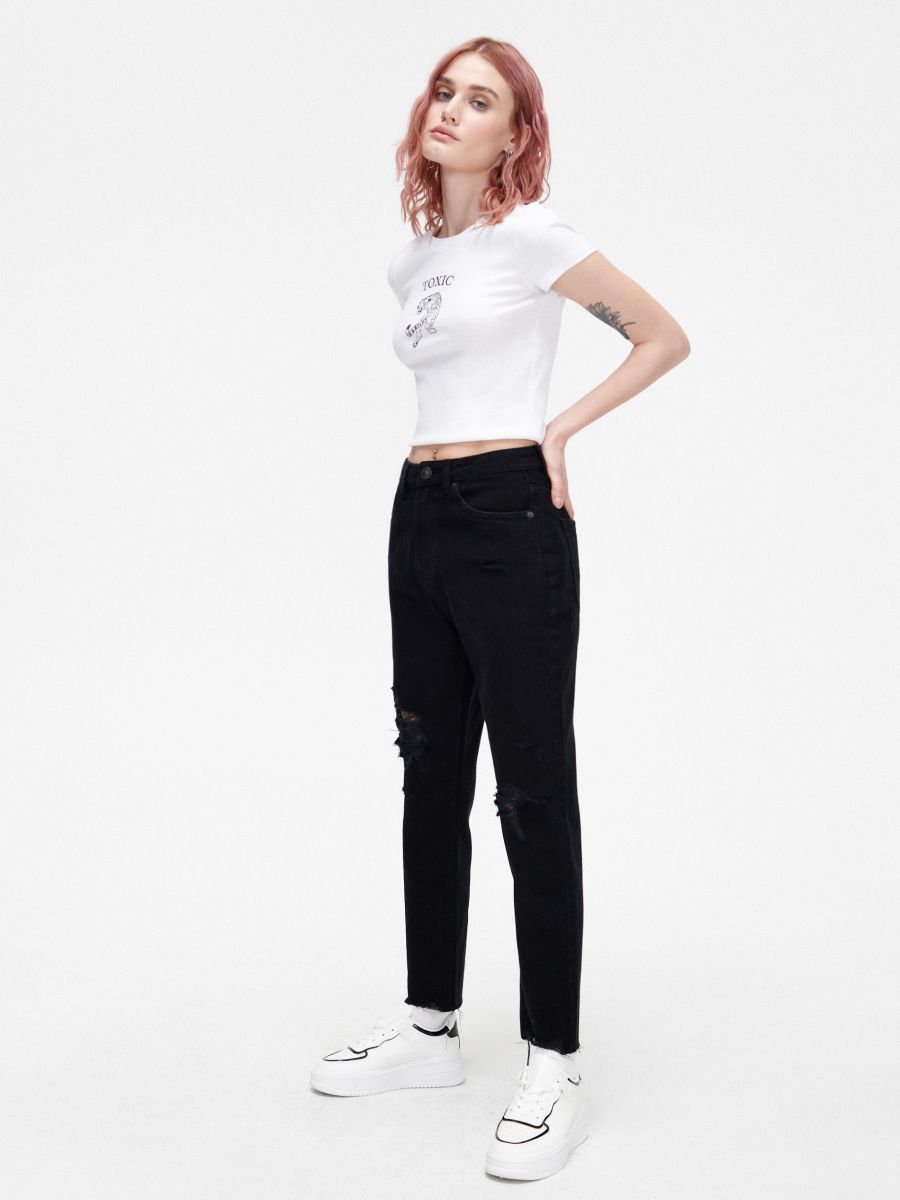 Jeans mom fit neri shop