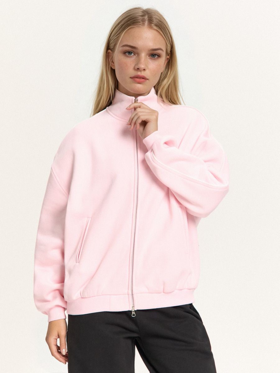 Dukserica na otkopčavanje s podignutom kragnom