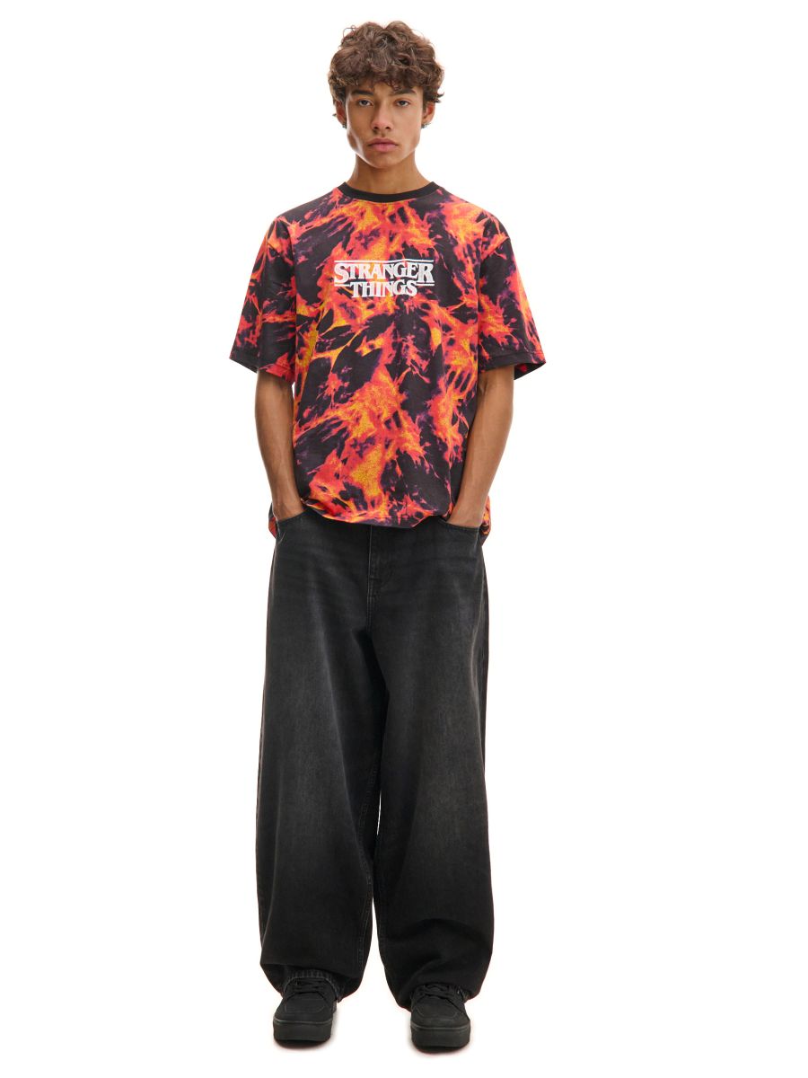Футболка з суцільним принтом Stranger Things Hellfire Club