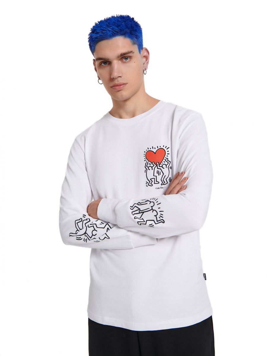 Tipo delantero coser deseo Camiseta de manga larga Keith Haring, CROPP, 6854N-00X