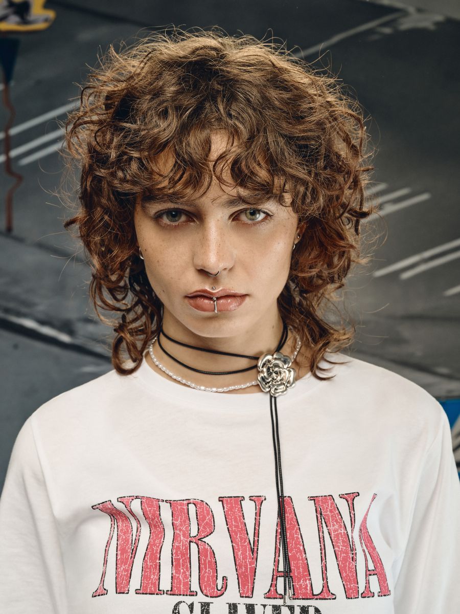 Biela tričko s potlačou Nirvana