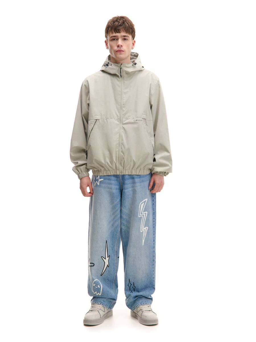 Jeansy super baggy z nadrukami