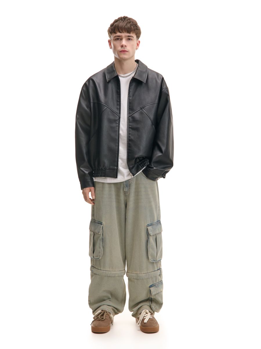 Jeansy super baggy cargo z odpinanymi nogawkami