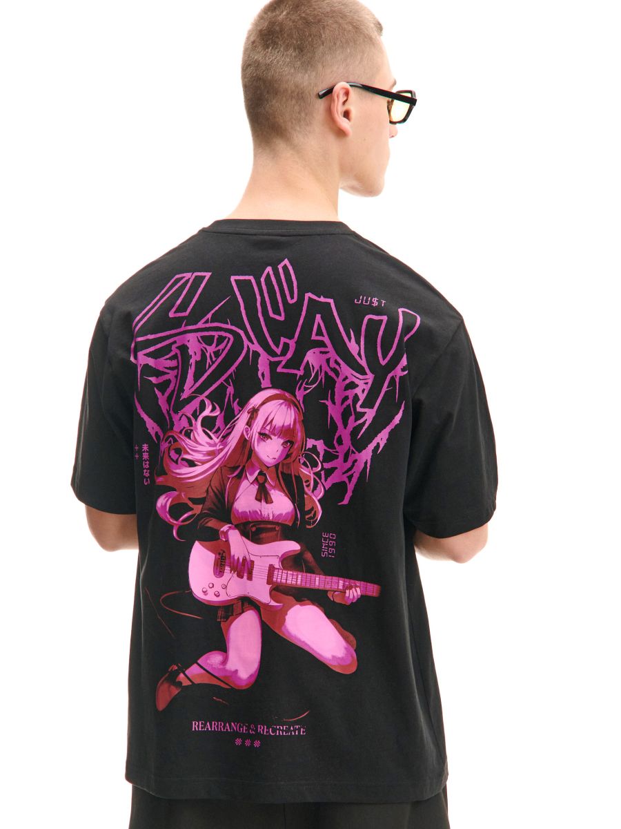 Crna majica s printom