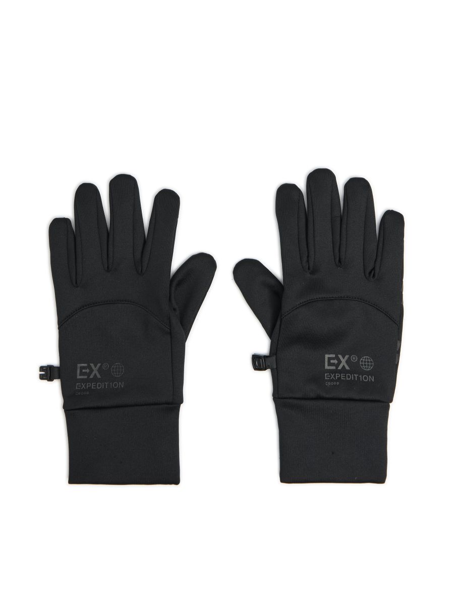 Czarne rękawiczki z zapięciem