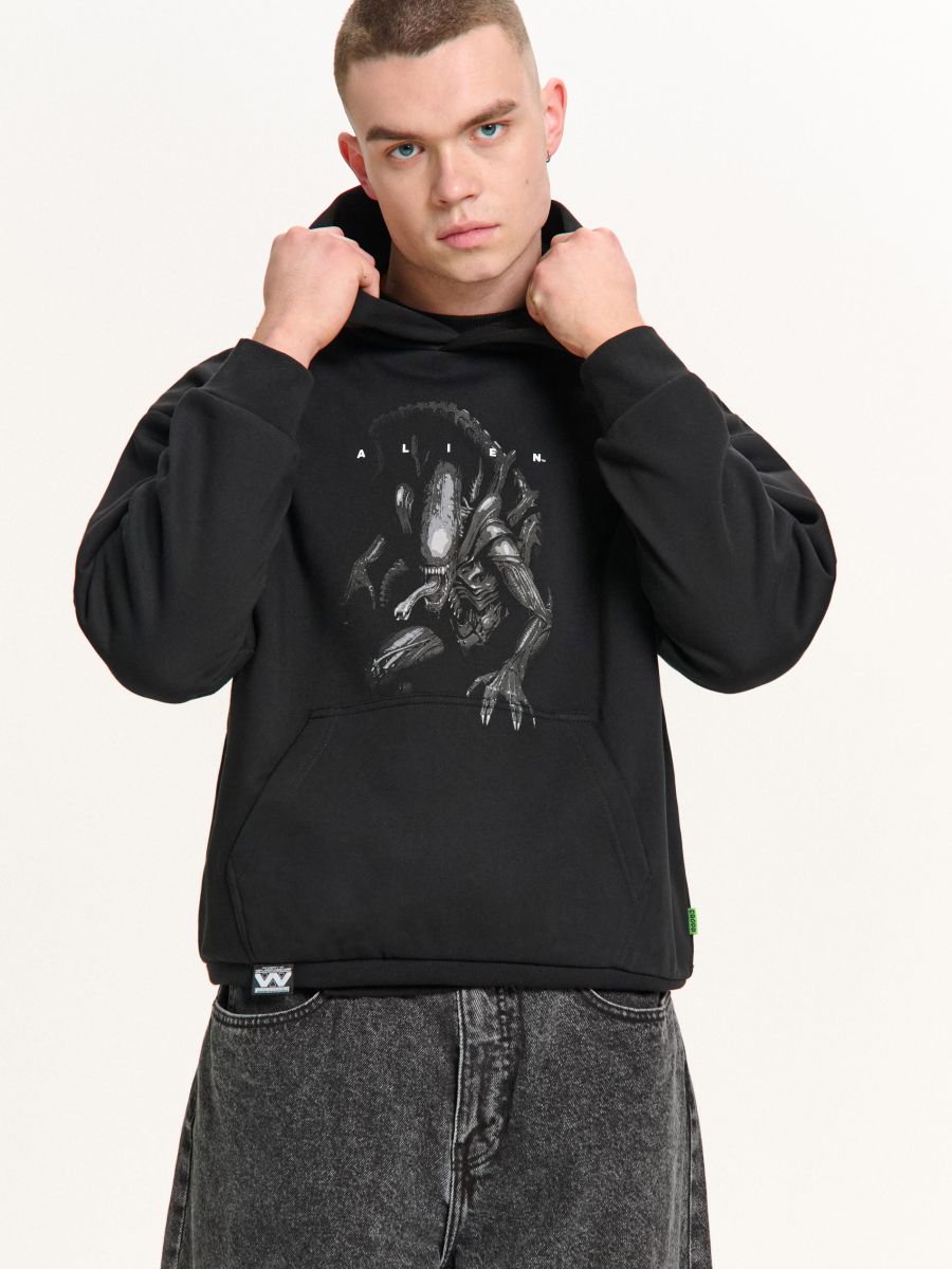 Czarna bluza z kapturem Obcy