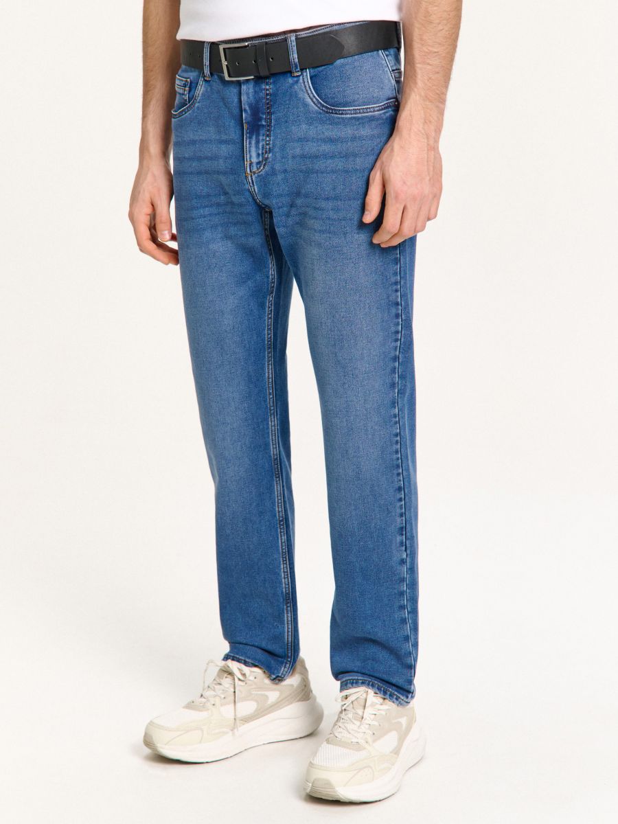 Niebieskie jeansy slim regular