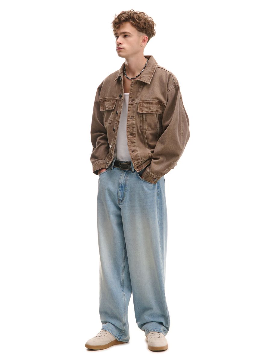 Błękitne jeansy super baggy