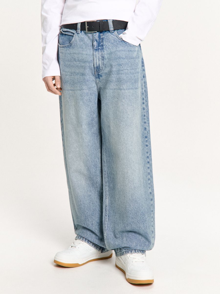 Kulutatud efektiga baggy-teksapüksid