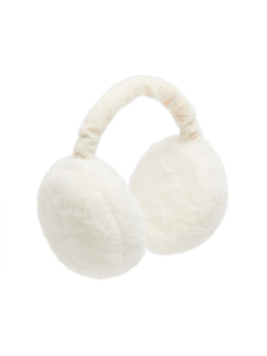 Kremowe pluszowe nauszniki z regulacją