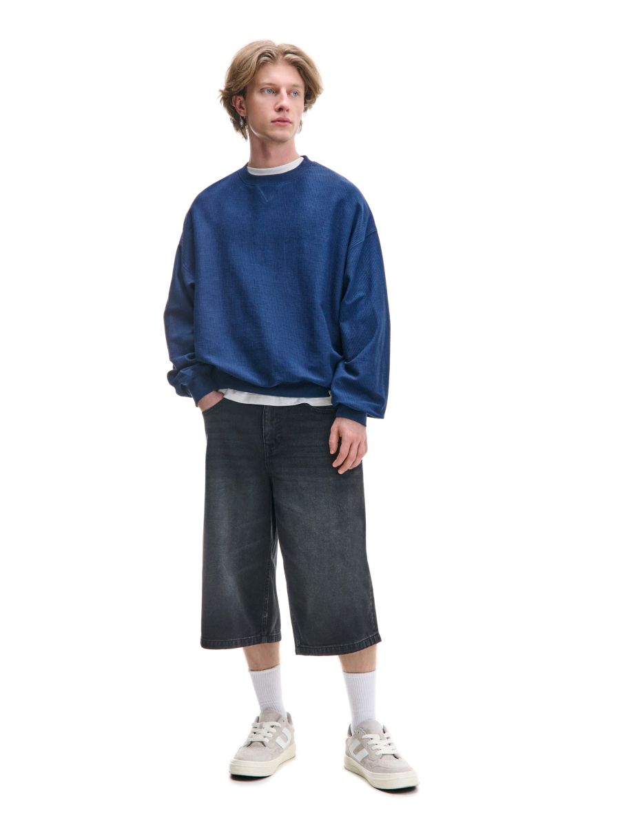 Czarne szorty denim long and wide