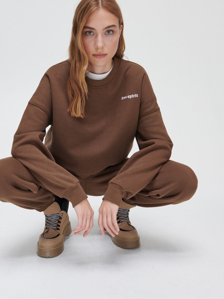 Brown sweatshirt ladies Clearance