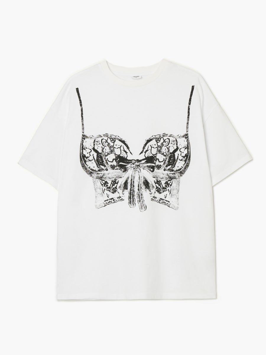 Weißes T-Shirt mit Aufdruck