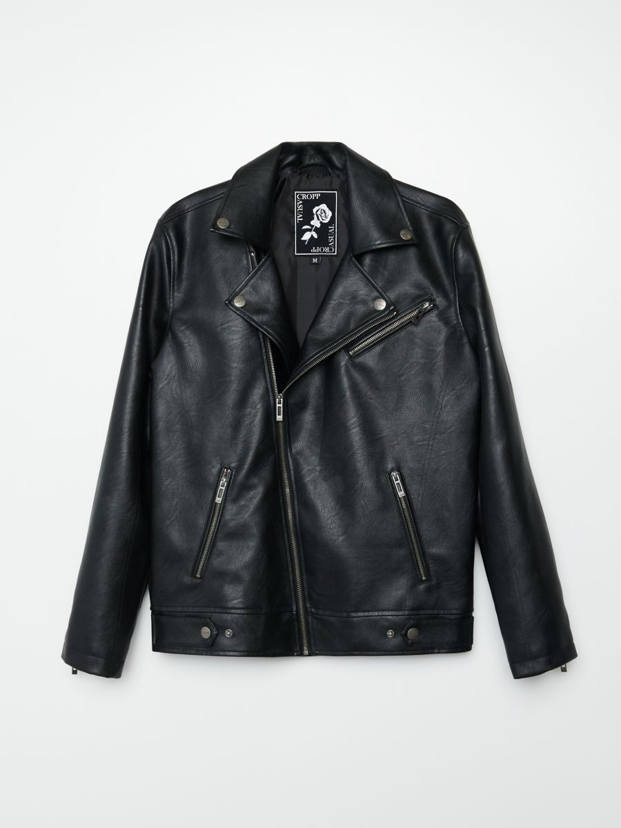 Kurtka biker z imitacji skóry - CROPP - 8798D-99X Kurtka biker z imitacji skóry - CROPP - 8798D-99X