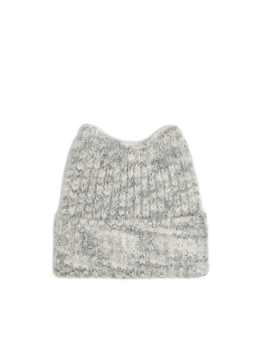 Melanžová čepice s ušima