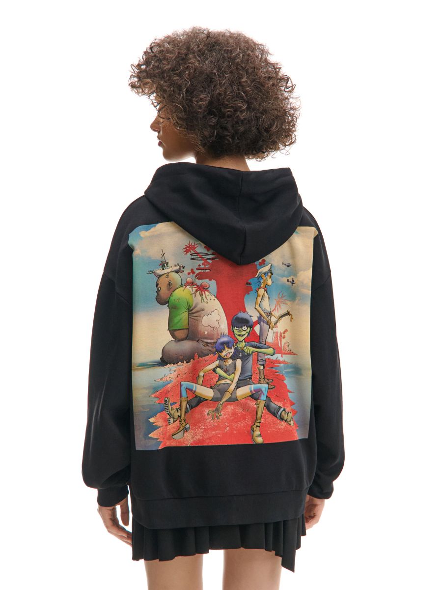 Zapínacia mikina s kapucňou Gorillaz