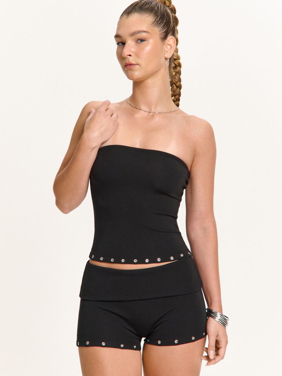 Czarny top bandeau